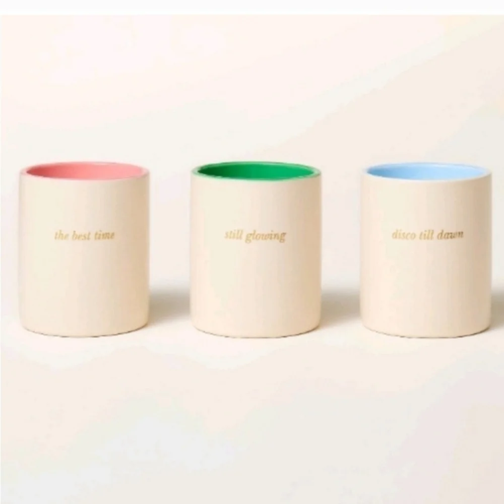 Kate Spade X Target 3ct Sented Ceramic Jar Candle Set Cream/Green/ Pink/Blue - Picture 8 of 8